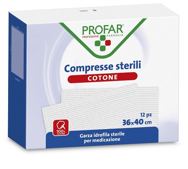 GARZA IDROFILA PROFAR COMPRESSA STERILE 36X40 CM 12 PEZZI - maxifarmacia.it