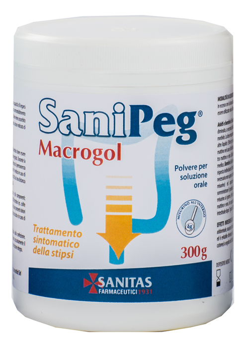SANIPEG MACROGOL POLVERE PER SOLUZIONE ORALE BARATTOLO 300 G - maxifarmacia.it