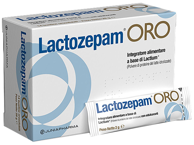 LACTOZEPAM ORO GRANULATO OROSOLIBILE A BASE DI LACTIUM 14 BUSTINE DA 2 G - maxifarmacia.it