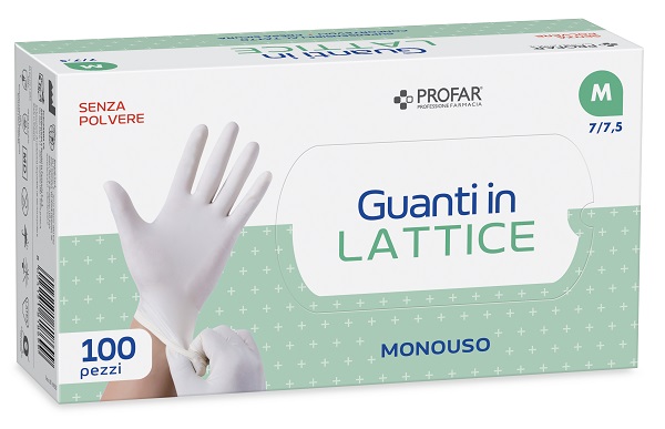PROFAR GUANTO IN LATTICE SENZA POLVERE M 100 PEZZI - maxifarmacia.it