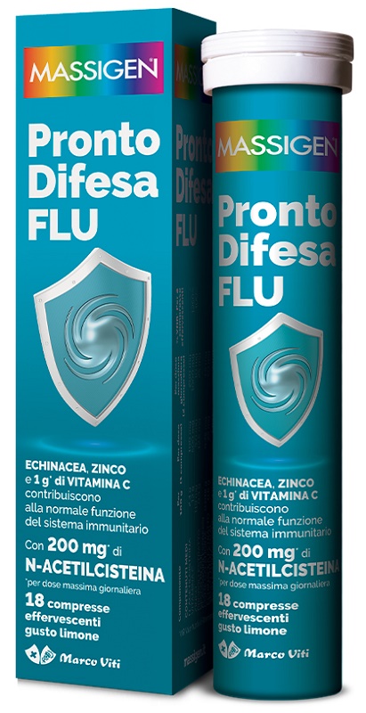 MASSIGEN PRONTO DIFESA FLU 18 COMPRESSE EFFERVESCENTI - maxifarmacia.it