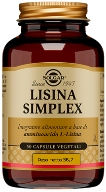 SOLGAR LISINA SIMPLEX 50 CAPSULE VEGETALI - maxifarmacia.it