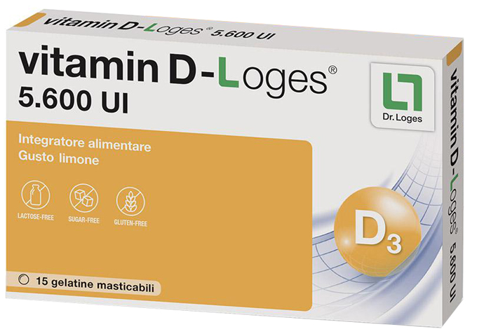 VITAMIN D-LOGES 15 GELATINE MASTICABILI GUSTO LIMONE - maxifarmacia.it
