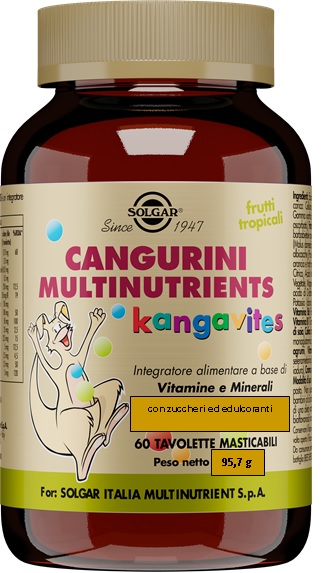 SOLGAR CANGURINI MULTINUTRIENTS 60 TAVOLETTE GUSTO FRUTTI TROPICALI  - maxifarmacia.it