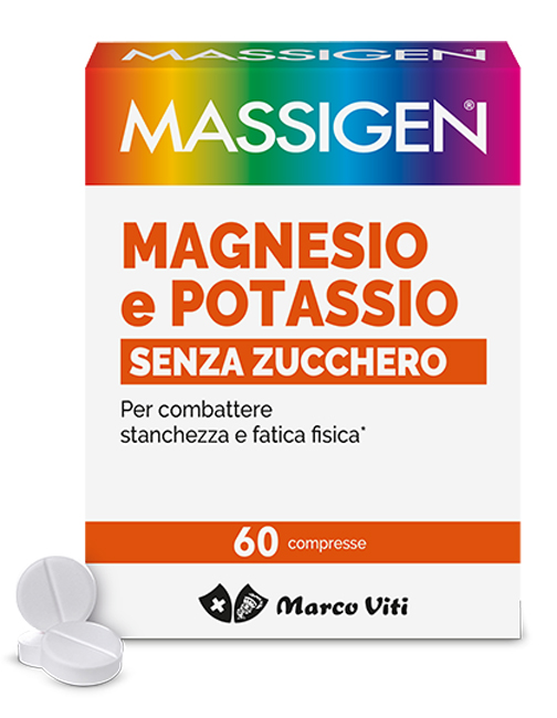 MASSIGEN MAGNESIO POTASSIO SENZA ZUCCHERI 60 COMPRESSE - maxifarmacia.it