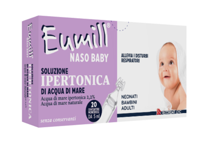 EUMILL NASO BABY SOLUZIONE IPERTONICA DA 20 FLACONCINI MONODOSE - maxifarmacia.it