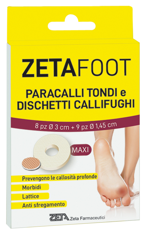 ZETAFOOT PARACALLO TONDO 8 PEZZI + DISCHETTO CALLIFUGO 9 PEZZI - maxifarmacia.it