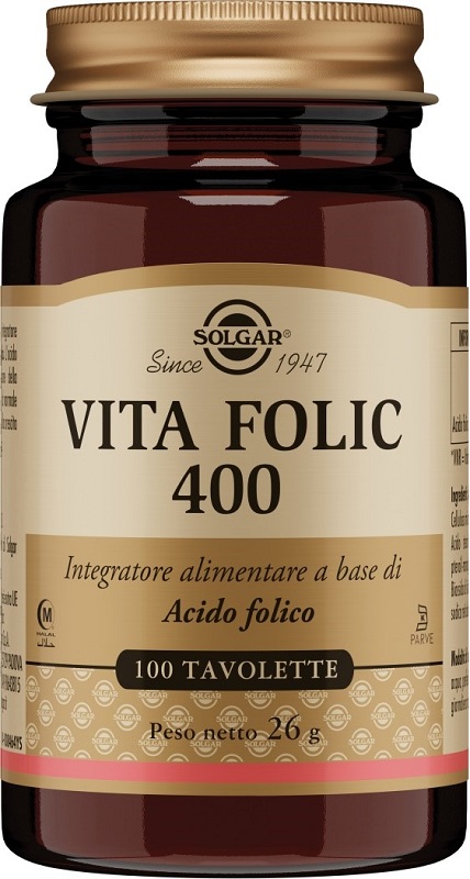 SOLGAR VITA FOLIC 400 100 TAVOLETTE - maxifarmacia.it