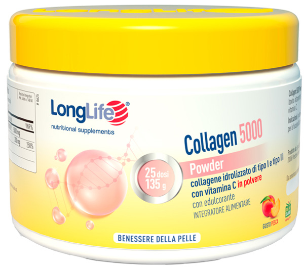 LONGLIFE COLLAGEN 5000 POWDER PESCA 130 G - maxifarmacia.it
