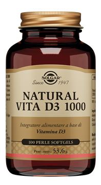 SOLGAR NATURAL VITA D3 1000 100 PERLE SOFTGEL - maxifarmacia.it