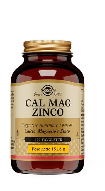 SOLGAR CAL MAG ZINCO 100 TAVOLETTE - maxifarmacia.it