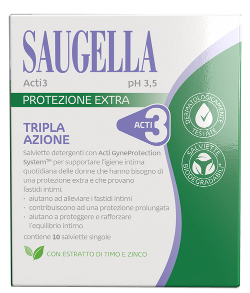 SAUGELLA ACTI3 SALVIETTINE 10 PEZZI - maxifarmacia.it