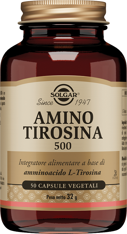 SOLGAR AMINO TIROSINA 500 50 CAPSULE VEGETALI - maxifarmacia.it