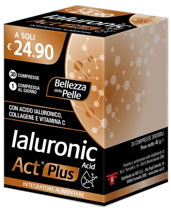 IALURONIC ACID ACT PLUS BELLEZZA DELLA PELLE DA 30 COMPRESSE DIVISIBILI - maxifarmacia.it