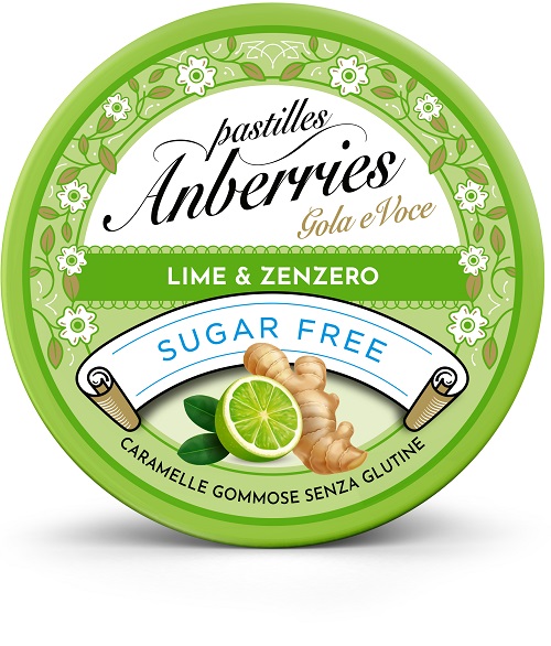 ANBERRIES LIME&ZENZERO SENZA ZUCCHERO 50 G - maxifarmacia.it