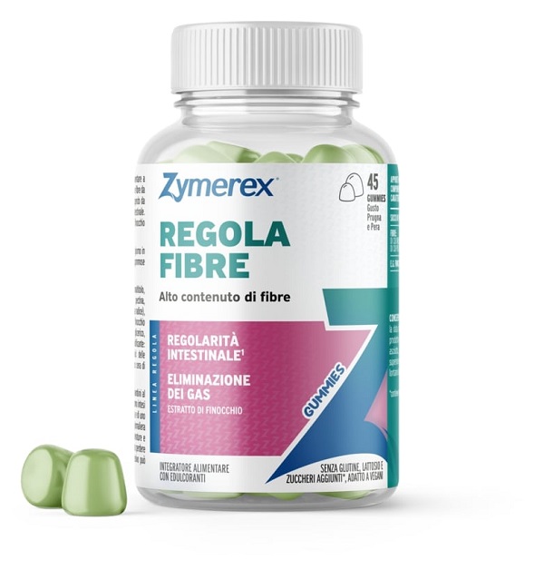 ZYMEREX REGOLA FIBRE 45 GUMMIES GUSTO PRUGNA PERA CON EDULCORANTI SENZA ZUCCHERI SENZA GLUTINE SENZA LATTOSIO - maxifarmacia.it