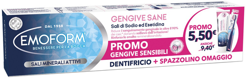 EMOFORM GENGIVE SANE DENTIFRICIO 100 ML + SPAZZOLINO EXTRA MORBIDO IN OMAGGIO - maxifarmacia.it