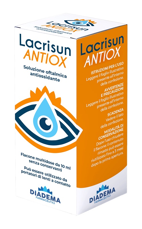 LACRISUN ANTIOX SOLUZIONE OFTALMICA ANTIOSSIDANTE OCCHI FLACONE MULTIDOSE 10 ML - maxifarmacia.it