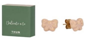 THUN ORECCHINI FIOCCO ROSA CERAMICA - maxifarmacia.it
