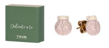 THUN ORECCHINI COCCINELLA ROSA CERAMICA - maxifarmacia.it