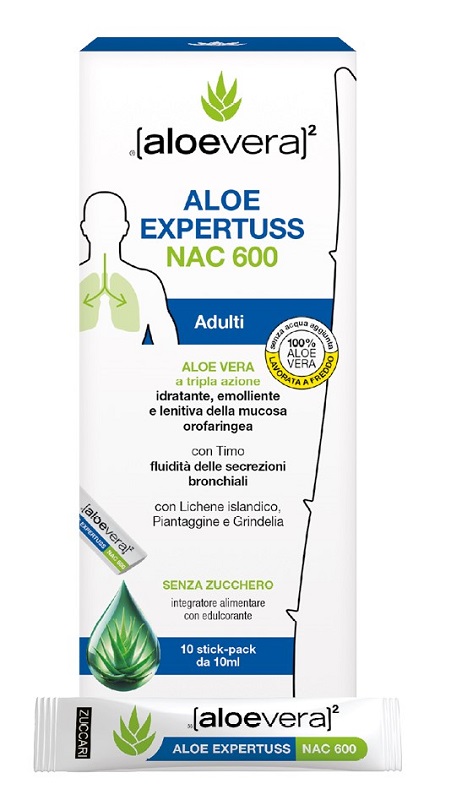 ALOE EXPERTUSS AD NAC 600 10 STICK PACK DA 10 ML - maxifarmacia.it