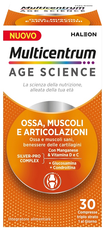 MULTICENTRUM AGE SCIENCE OSSA MUSCOLI ARTICOLAZIONI 30 COMPRESSE - maxifarmacia.it