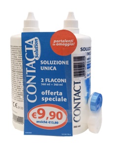 CONTACTA SOLUZIONE 2 FLACONI DA 360 ML + PORTALENTI IN OMAGGIO - maxifarmacia.it