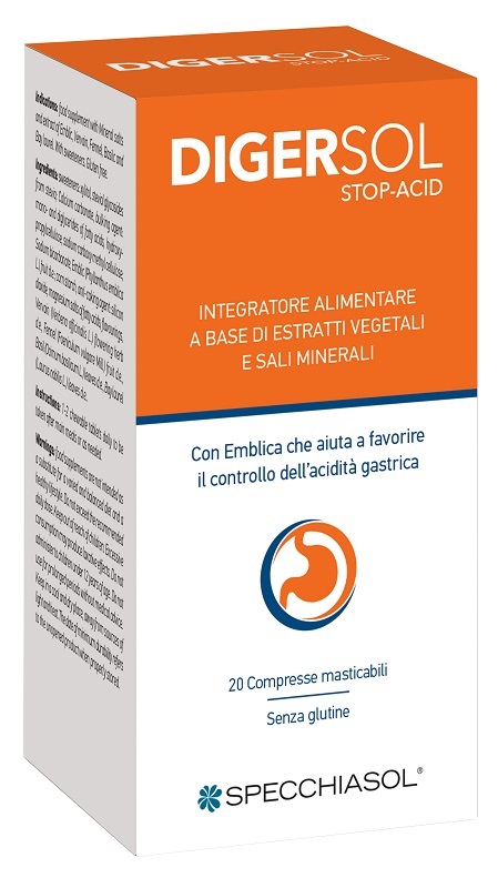 DIGERSOL STOP ACID 20 COMPRESSE MASTICABILI - maxifarmacia.it