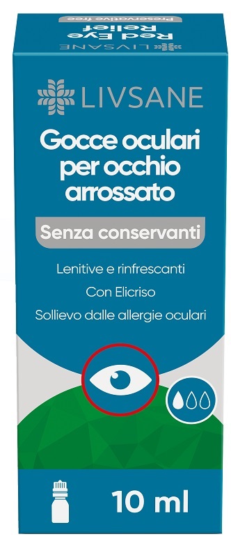 GOCCE OCULARI OCCHIO ARROSSATO LIVSANE 10 ML SENZA CONSERVANTI - maxifarmacia.it