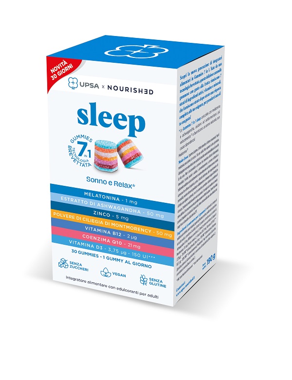 UPSA X NOURISHED SLEEP 30 GIORNI NUOVA FORMULAZIONE 30 GUMMIES - maxifarmacia.it