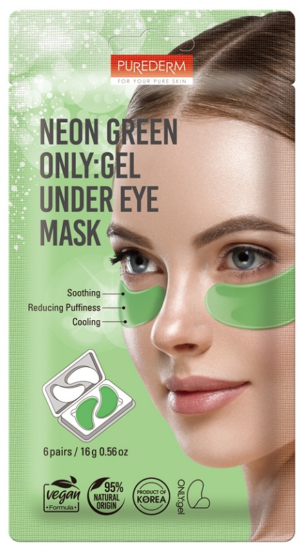 PUREDERM 6 MASCHERE NEON GREEN CONTORNO OCCHI IN HYDROGEL - maxifarmacia.it