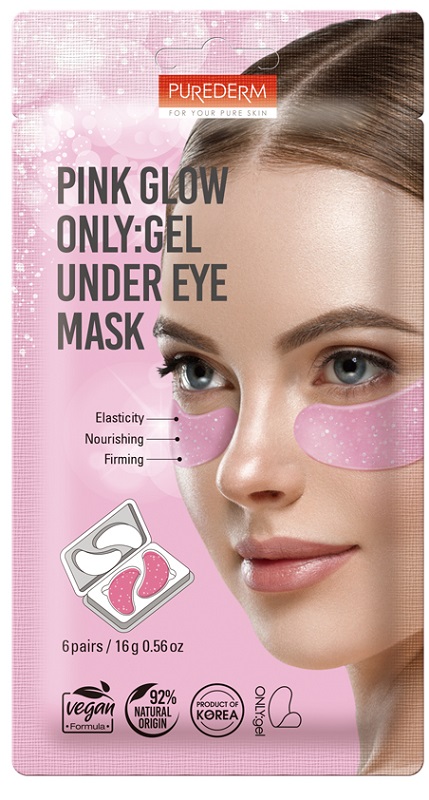 PUREDERM 6 MASCHERE CONTORNO OCCHI PINK GLOW ONLY IN HYDROGEL - maxifarmacia.it