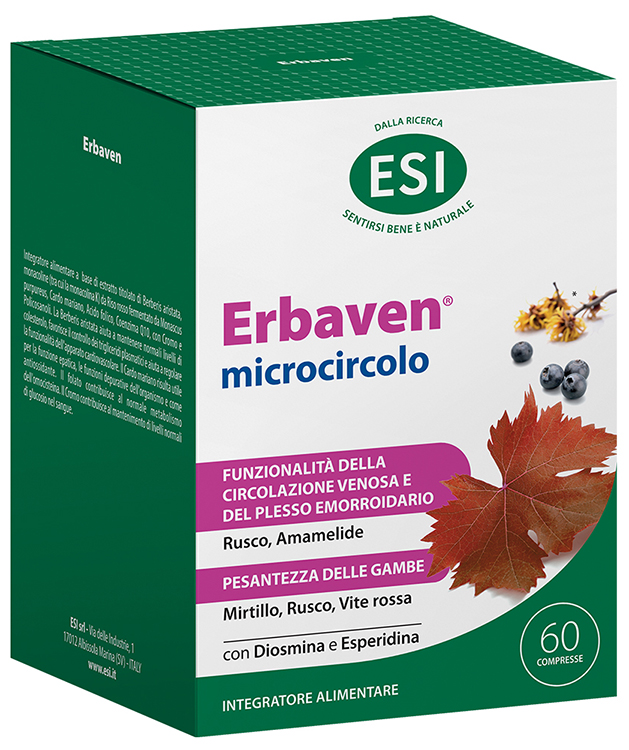 ESI ERBAVEN MICROCIRCOLO 60 COMPRESSE SENZA GLUTINE - maxifarmacia.it