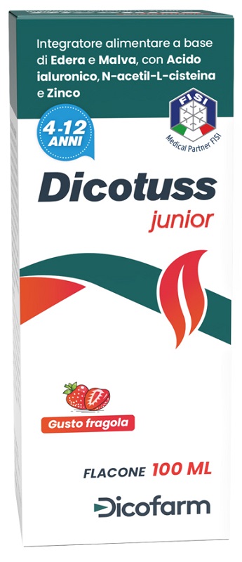 DICOTUSS JUNIOR GUSTO FRAGOLA 100 ML - maxifarmacia.it