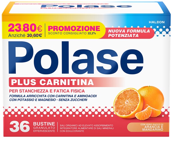POLASE PLUS CARNITINA PROMO 36 BUSTINE GRANULATO EFFERVESCENTE DA 6,8 G - maxifarmacia.it