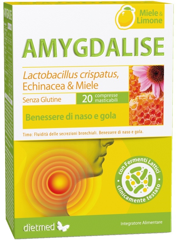 AMYGDALISE MIELE LIMONE 20 COMPRESSE MASTICABILI - maxifarmacia.it