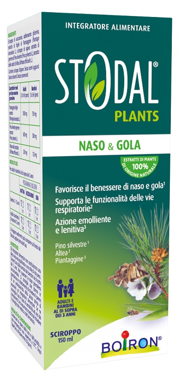 STODAL PLANTS NASO E GOLA SCIROPPO 150 ML SENZA GLUTINE NATURALMENTE PRIVO DI LATTOSIO - maxifarmacia.it