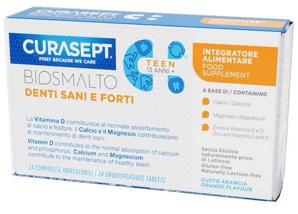 CURASEPT BIOSMALTO DENTI SANI E FORTI TEEN 24 COMPRESSE OROSOLUBILI - maxifarmacia.it