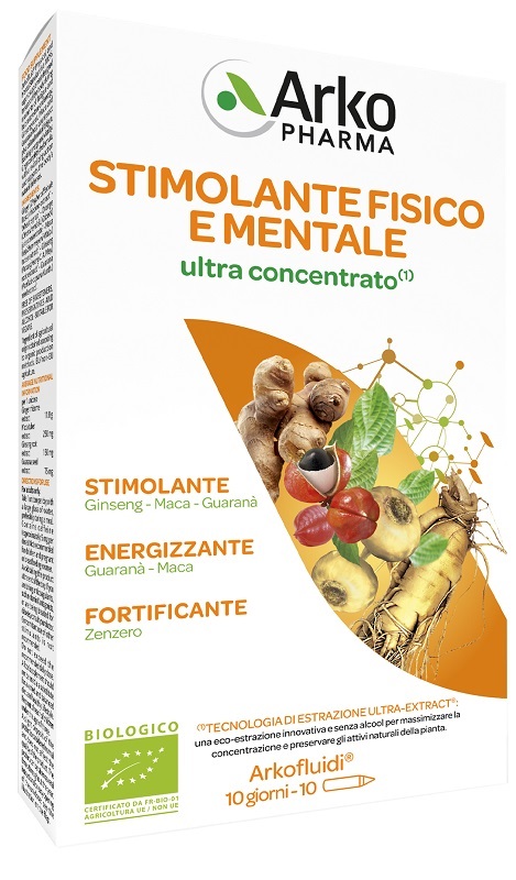ARKOFLUIDI STIMOLANTE FISICO MENTALE ULTRACONCENTRATO 10 FIALE DA 15 ML - maxifarmacia.it