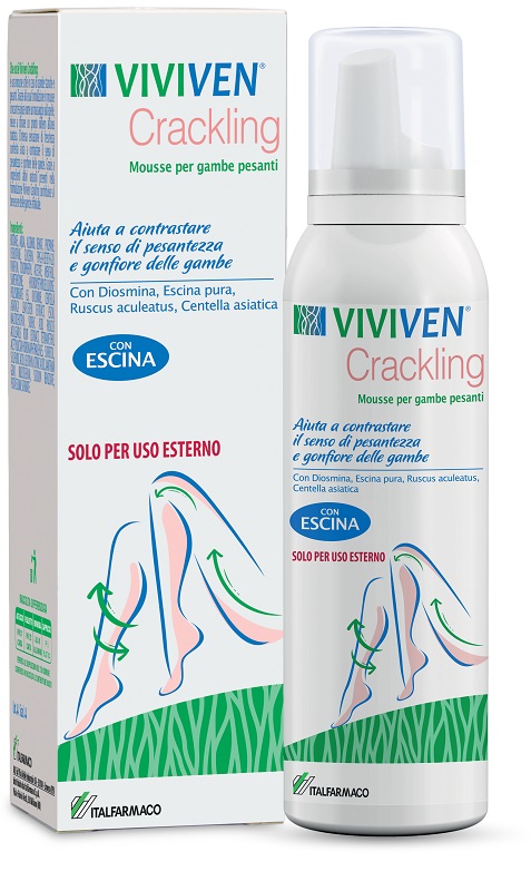 VIVIVEN CRACKLING MOUSSE GAMBE PESANTI 150 ML - maxifarmacia.it