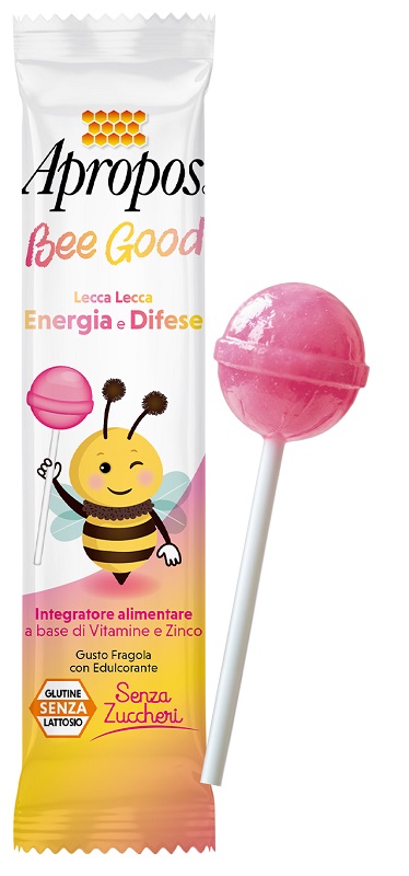 APROPOS BEE GOOD LECCA LECCA ENERGIA E DIFESA 8,5 G GUSTO FRAGOLA CON EDULCORANTE SENZA ZUCCHERI SENZA GLUTINE SENZA LATTOSIO - maxifarmacia.it