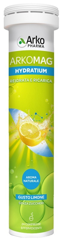 ARKOMAG HYDRATIUM REIDRATA E RICARICA LIMONE 24 COMPRESSE EFFERVESCENTI SENZA ZUCCHERI CON EDULCORANTE - maxifarmacia.it