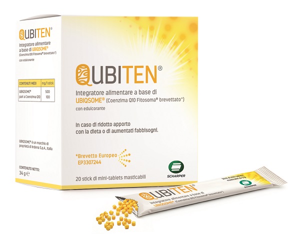 QUBITEN 20 STICK DI MINITABLET MASTICABILI A BASE DI UBIQSOME - maxifarmacia.it