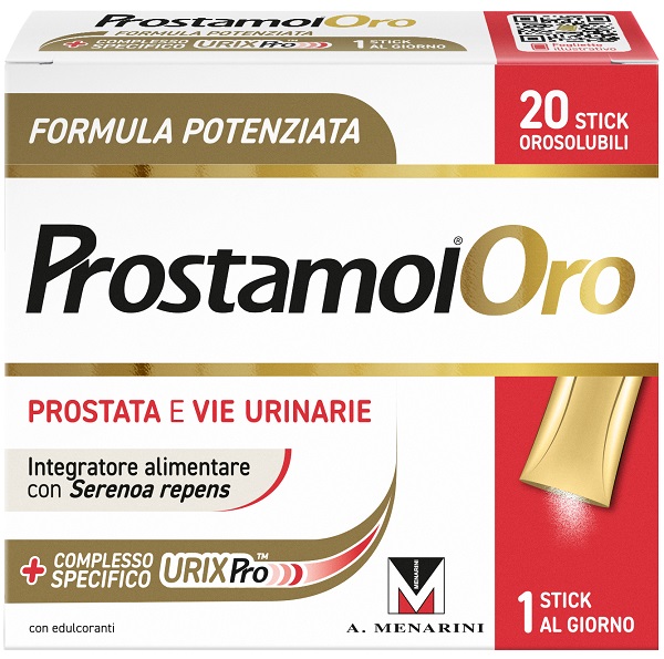 PROSTAMOL ORO 20 STICK OROSOLUBILI DA 1,6 G GUSTO FRUTTI ROSSI CON EDULCORANTI SENZA ZUCCHERI SENZA GLUTINE NATURALMENTE PRIVO DI LATTOSIO - maxifarmacia.it