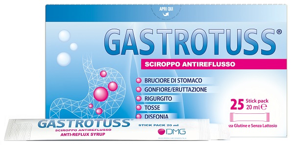 GASTROTUSS 25 STICK PACK DA 20 ML SCIROPPO ANTIREFLUSSO - maxifarmacia.it