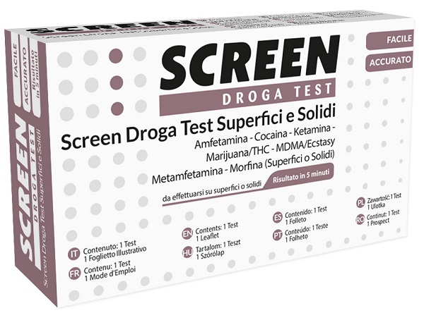 SCREEN DROGA TEST 7 DROGHE SU SUPERFICI SOLIDI O POLVERI - maxifarmacia.it