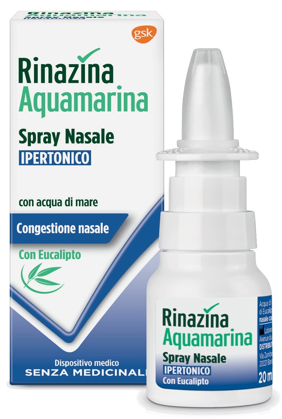RINAZINA AQUAMARINA SPRAY NASALE IPERTONICO CON EUCALIPTO 20 ML - maxifarmacia.it