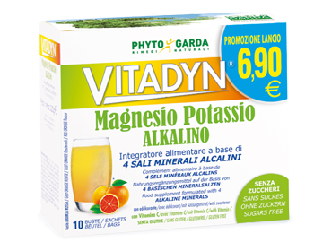 VITADYN MAGNESIO POTASSIO ALKALINO SENZA ZUCCHERO 10 BUSTINE - maxifarmacia.it