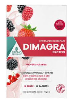 DIMAGRA PROTEIN RED FRUIT 10 BUSTE - maxifarmacia.it
