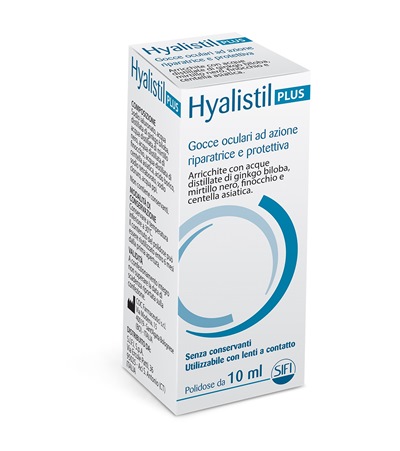 GOCCE OCULARI HYALISTIL PLUS ACIDO IALURONICO 0,4% ACQUA DISTILLATA DI GINKGO BILOBA + MIRTILLO NERO + FINOCCHIO + CENTELLA ASIATICA 10 ML - maxifarmacia.it
